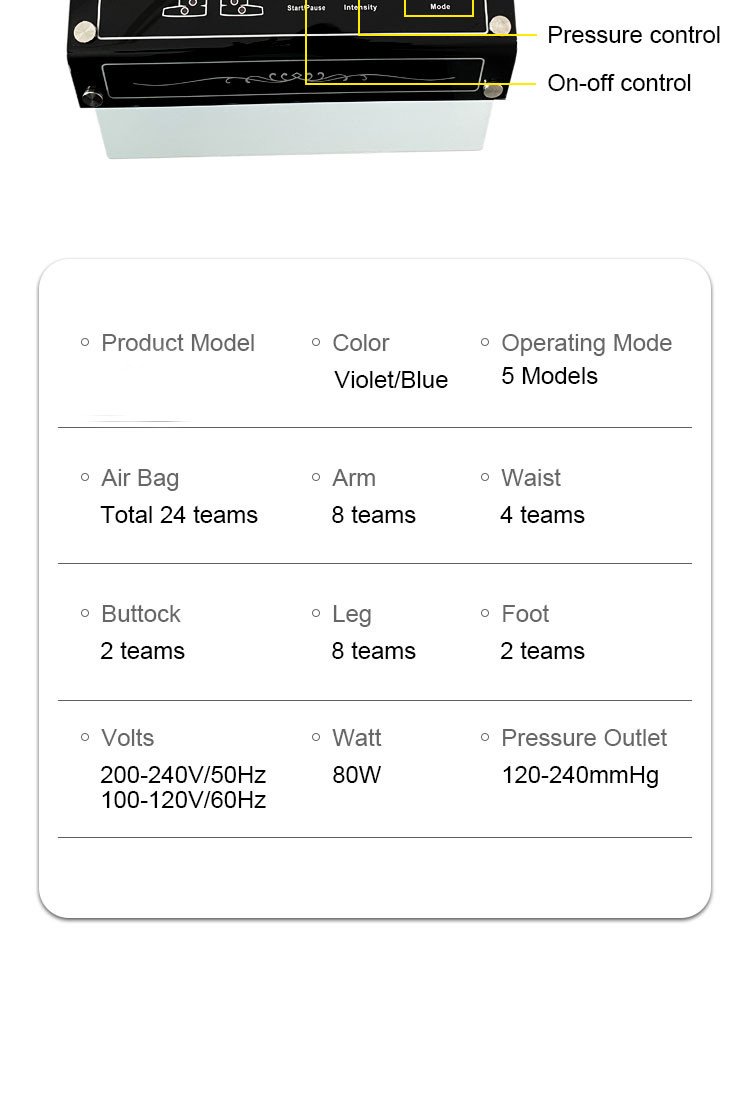 pressotherapy specification