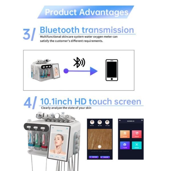 Skin Analysis Hydra Glow Facial Beauty Machine 8in1